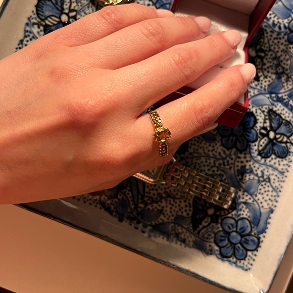 Vintage 10Kt Yellow Gold Citrine Ring. Ring size: 7.75 - Picture 11 of 16